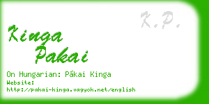 kinga pakai business card